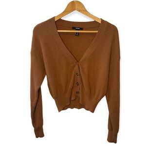 Forever 21 Brown Cropped‎ Cardigan Sweater​​